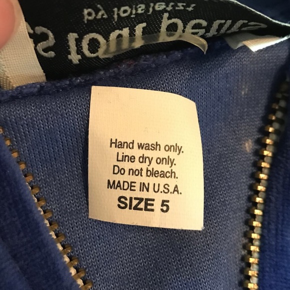 Les Tout Petits Blue Velour Hooded Jacket 5T - Picture 5 of 6